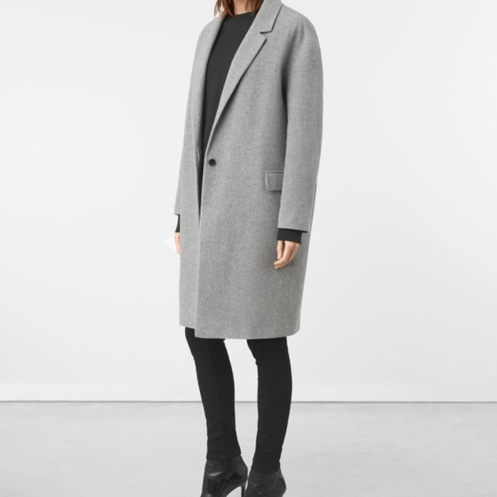 LAST CALL BEFORE DONATION - All Saints Sancia Lotto Oversized Gray Coat (M)